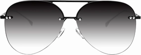 Retro Rimless Women Aviator Sunglasses Classic Lady Oversized Sun Glasses black Gradient Mirrored Lens Bold Shades