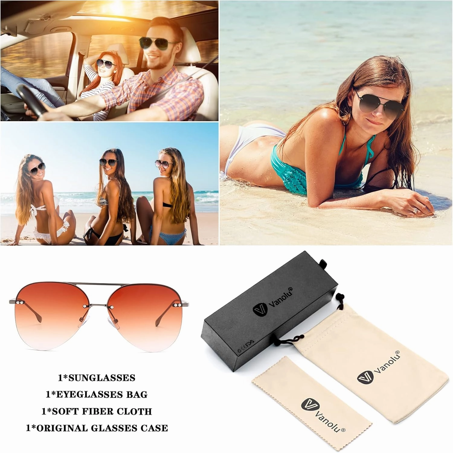 Retro Rimless Women Aviator Sunglasses Classic Lady Oversized Sun Glasses black Gradient Mirrored Lens Bold Shades