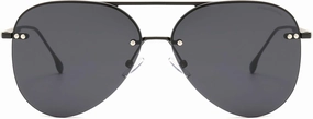 Retro Rimless Women Aviator Sunglasses Classic Lady Oversized Sun Glasses black Gradient Mirrored Lens Bold Shades