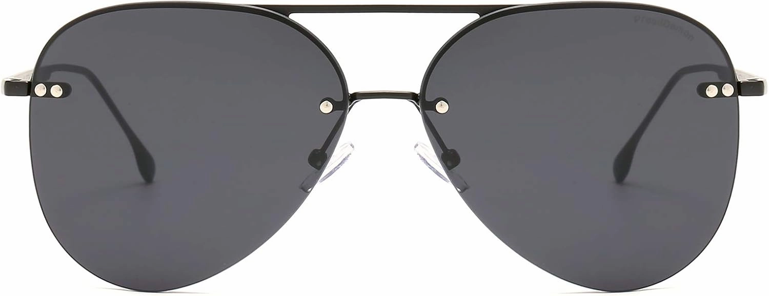 Retro Rimless Women Aviator Sunglasses Classic Lady Oversized Sun Glasses black Gradient Mirrored Lens Bold Shades