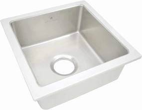 Reveler Fireclay Undermount Bar Sink - 15.75" x 15.75" x 7.5" Silver