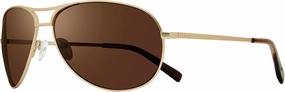 Revo Sunglasses Prosper x Bear Grylls: Polarized Lens with Bendable Metal Aviator Frame, Matte Gold Frame with Terra Lens