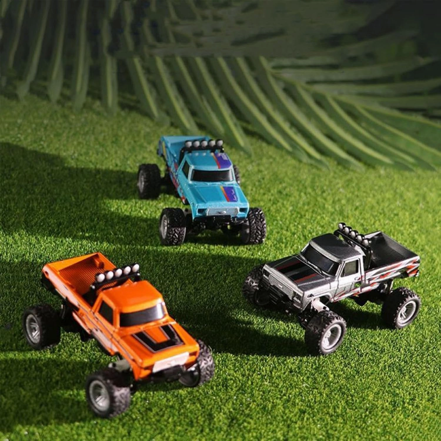 Riprush Mini Monster 1/64 - Off-Road LED Alloy Racer, 3-Speed Modes, Aerospace-Grade Alloy Construction Mini Monster Truck RC Car with Trailer (Pink)