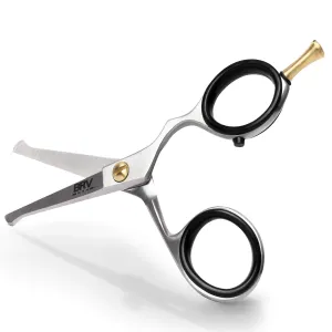 Rounded-Tip Small Trim Scissors for Men 4.2" | High Carbon Stainless Steel | Nose Hair for Men | Professional Grooming Scissors for Beard, Mustache & Ear Hair - RIGHT HANDED (Silver)