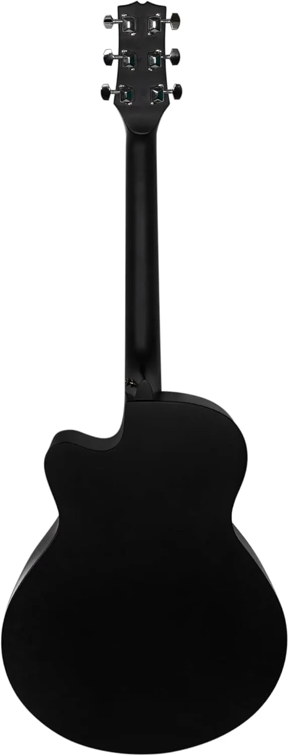 S34C Orchestra Acoustic Guitar - Black Bundle with Gig Bag, Tuner, Strings, Strap, Picks, Austin Bazaar Instructional DVD, and Polishing Cloth