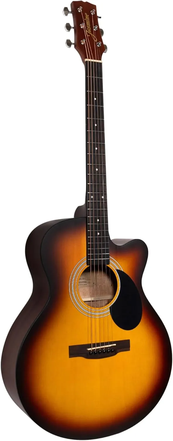 S34C Orchestra Acoustic Guitar - Sunburst Bundle with Gig Bag, Tuner, Strings, Strap, Picks, Austin Bazaar Instructional DVD, and Polishing Cloth