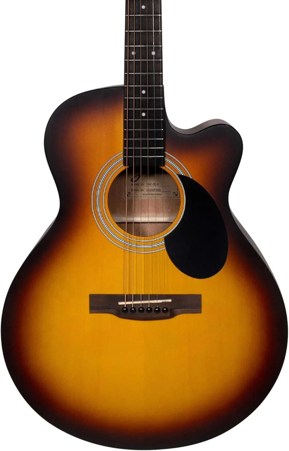S34C Orchestra Acoustic Guitar - Sunburst Bundle with Gig Bag, Tuner, Strings, Strap, Picks, Austin Bazaar Instructional DVD, and Polishing Cloth