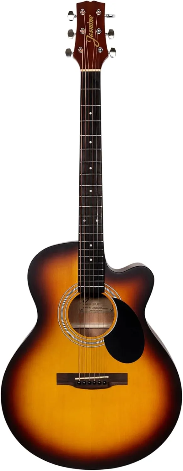 S34C Orchestra Acoustic Guitar - Sunburst Bundle with Gig Bag, Tuner, Strings, Strap, Picks, Austin Bazaar Instructional DVD, and Polishing Cloth