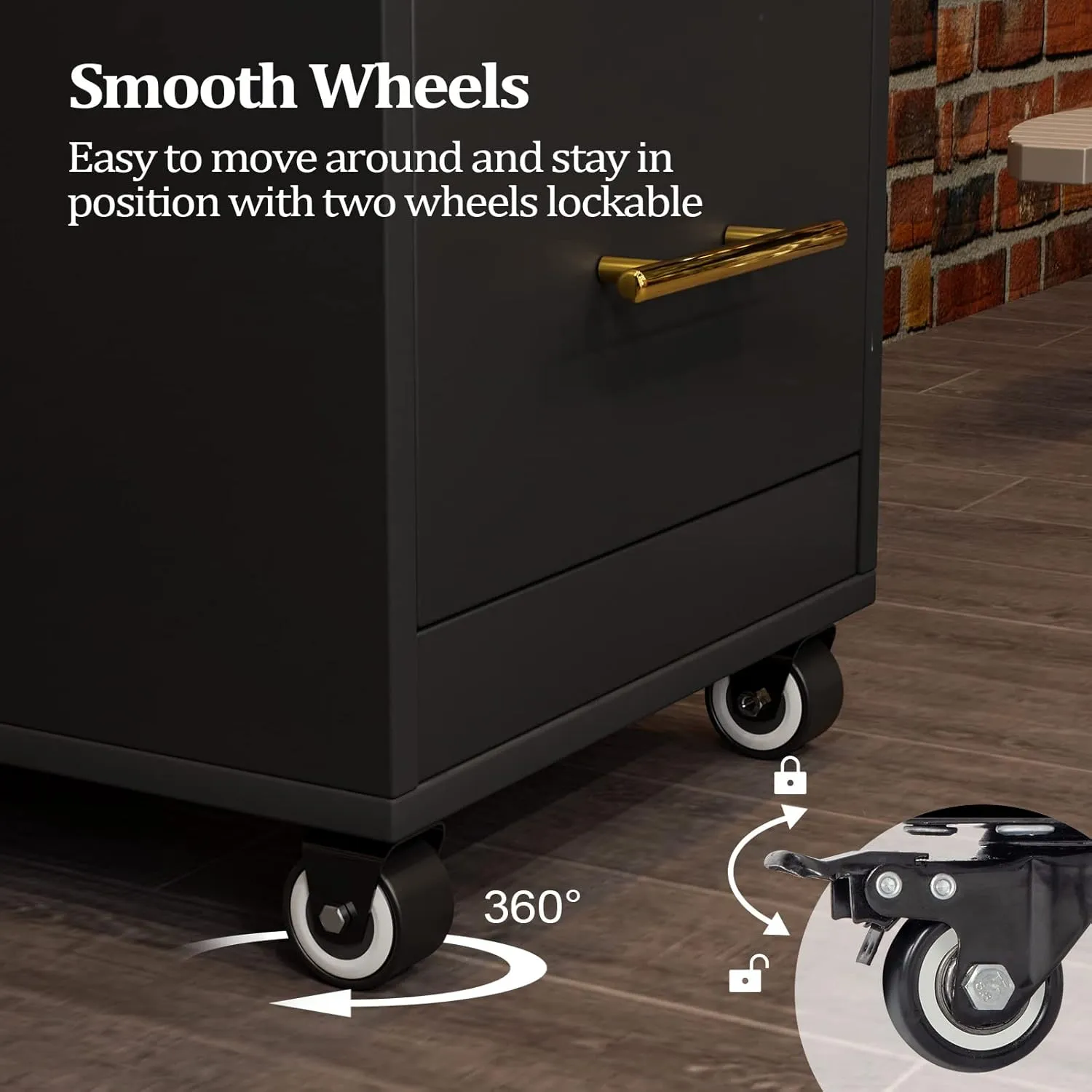 Salon Trolley Cart with Wheels, Wooden Hair Storage Cabinet, Stylist Cart Mobile Hairdressing Barber Station for Beauty Spa Barbershop, 3 Large Drawers, 3 Hot Tool Holders, Black