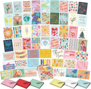 S&O 100 Assorted Cards for All Occasions Box Set - All Occasion Cards Assortment Box with Envelopes - Stylish Greeting Card Decor - 4.25x5.75”