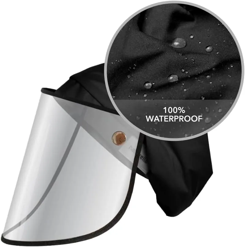 Satin-Lined Pro Scrub Cap, Adjustable Working Cap, Detachable Face Shield, Waterproof Bouffant Hat for Women, Rollable Shield