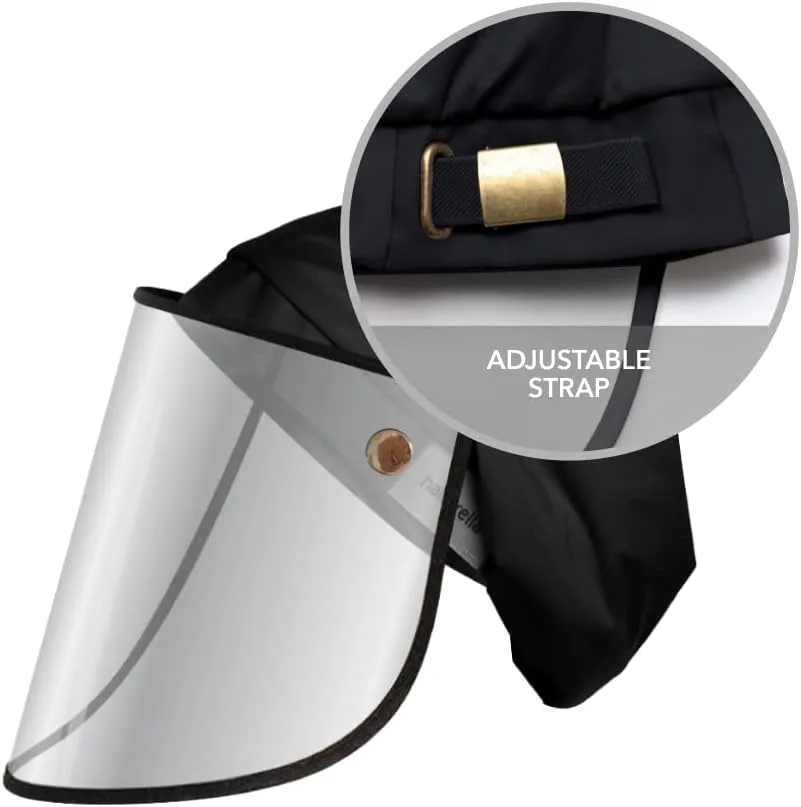 Satin-Lined Pro Scrub Cap, Adjustable Working Cap, Detachable Face Shield, Waterproof Bouffant Hat for Women, Rollable Shield