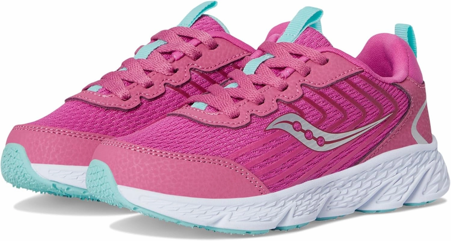 Saucony Wind 3.0 (Little Big Kid) Sneaker, Pink, 3 Wide US Unisex