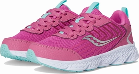 Saucony Wind 3.0 (Little Big Kid) Sneaker, Pink, 3 Wide US Unisex