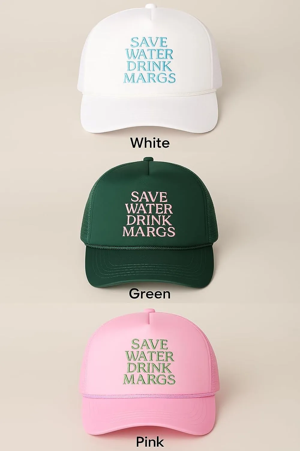 Save Water Drink Margs Trucker Hat | Margarita Tequila Drinking Hat | Foam Snapback Hat for Men & Women
