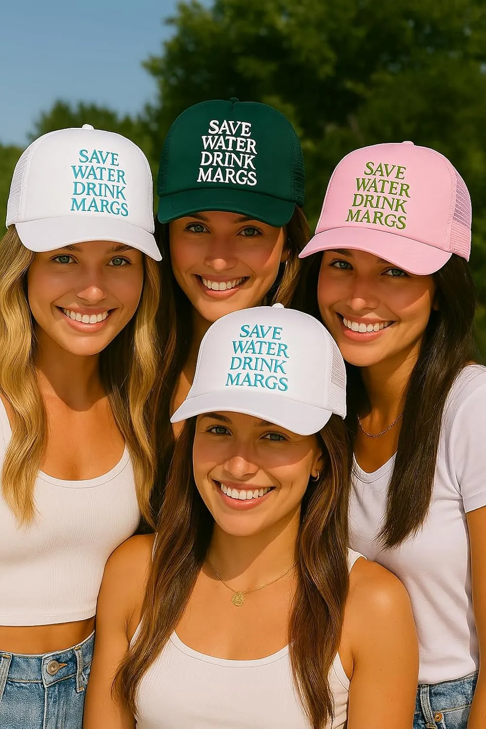 Save Water Drink Margs Trucker Hat | Margarita Tequila Drinking Hat | Foam Snapback Hat for Men & Women