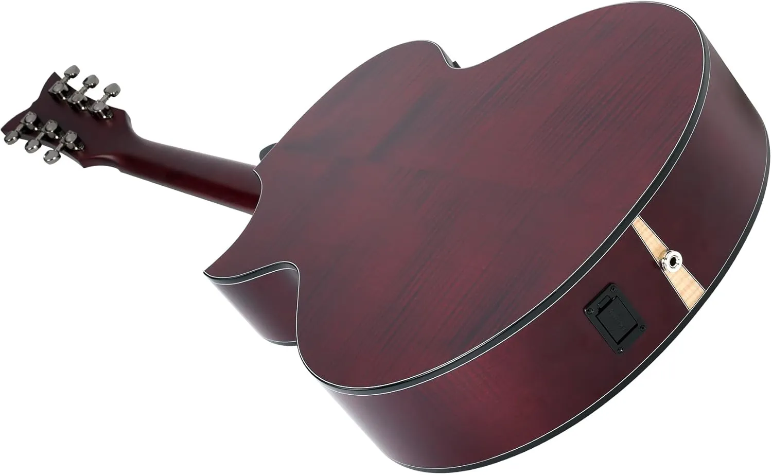 Schecter 6 String Orleans Stage Acoustic, Natural Satin Top-Vampyre Red Body (3711)