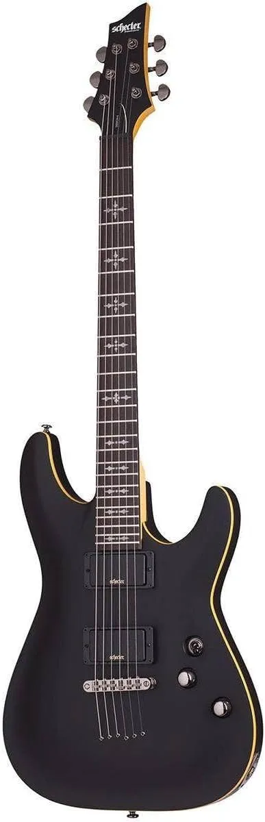 Schecter 6 String Solid-Body Electric Guitar, Aged Black Satin (3660)