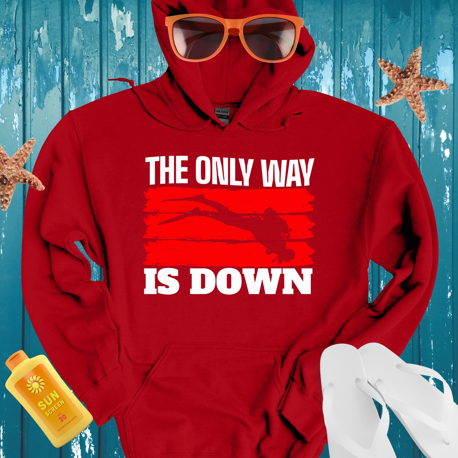 Scuba Diving Hoodie Black Bold Adventure Statement