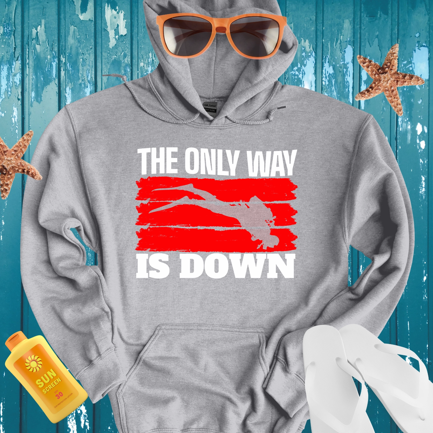Scuba Diving Hoodie Black Bold Adventure Statement