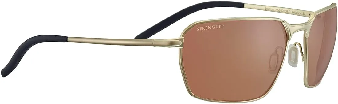 Serengetti Oval Shelton Matte Light Gold-Mineral Non Polarized Drivers, Multi, One Size