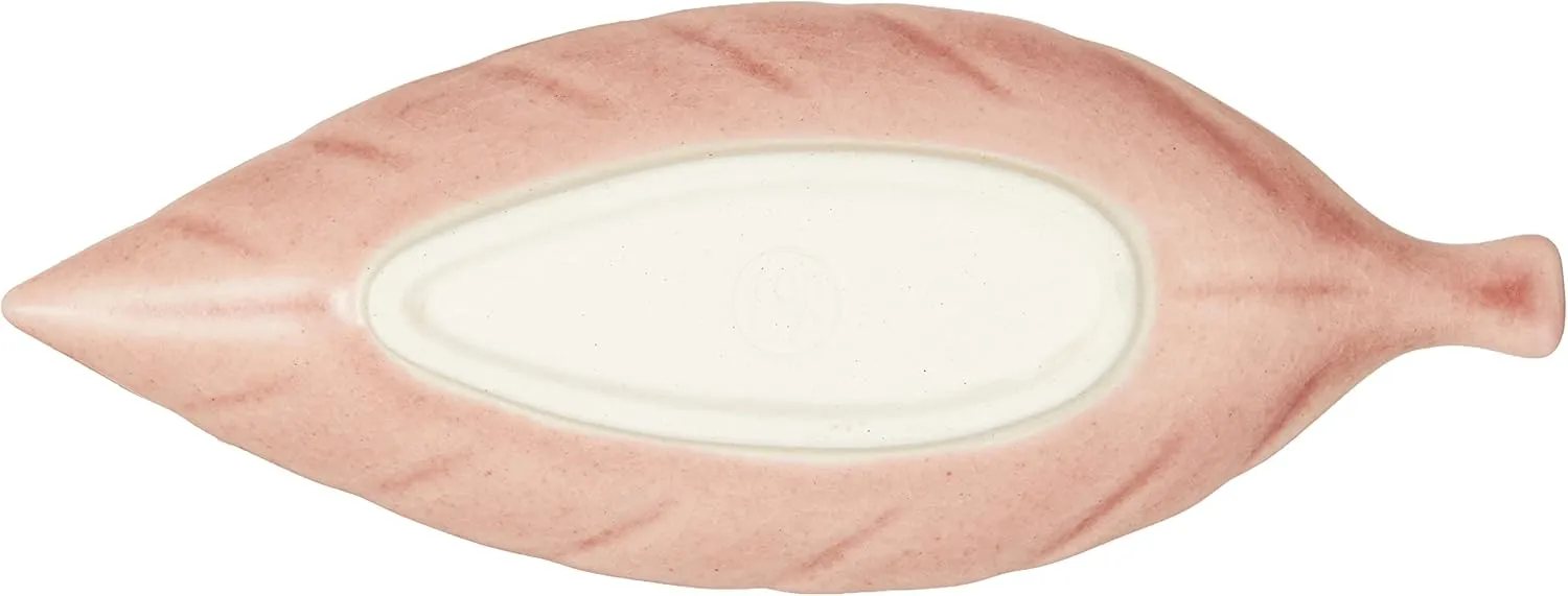 Seto Ware 027-0512 Plate Plate, Small, Approx. 5.9 x 2.4 inches (15 x 6 cm), Gefu Kiln Leaf, Rose, Pink, Microwave, Dishwasher Safe, Made in Japan