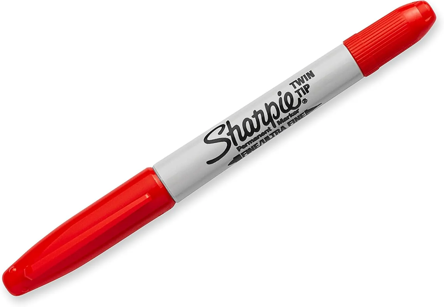 Sharpie Twin Tip Permanent Markers, Fine and Ultra Fine, Red, 12 Count