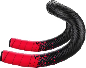 Shock Absorbing 84.6-Inch Handlebar Tape with Pu Carbon Fiber Pattern, Anti-Slip Wrap for Road, Gravel & Fixed Gear S, Black & Red
