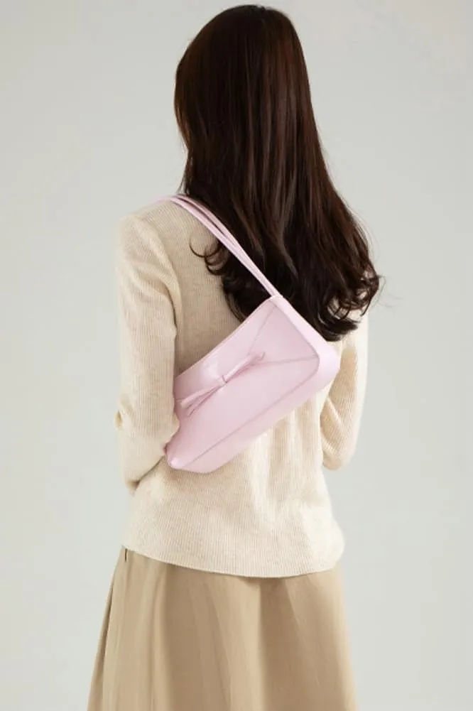 Shoulder Bag for Women Small Cute Bow Y2K Leather Clutch Purse Top Handle Handbag Trendy Underarm Bag Satchel 2025