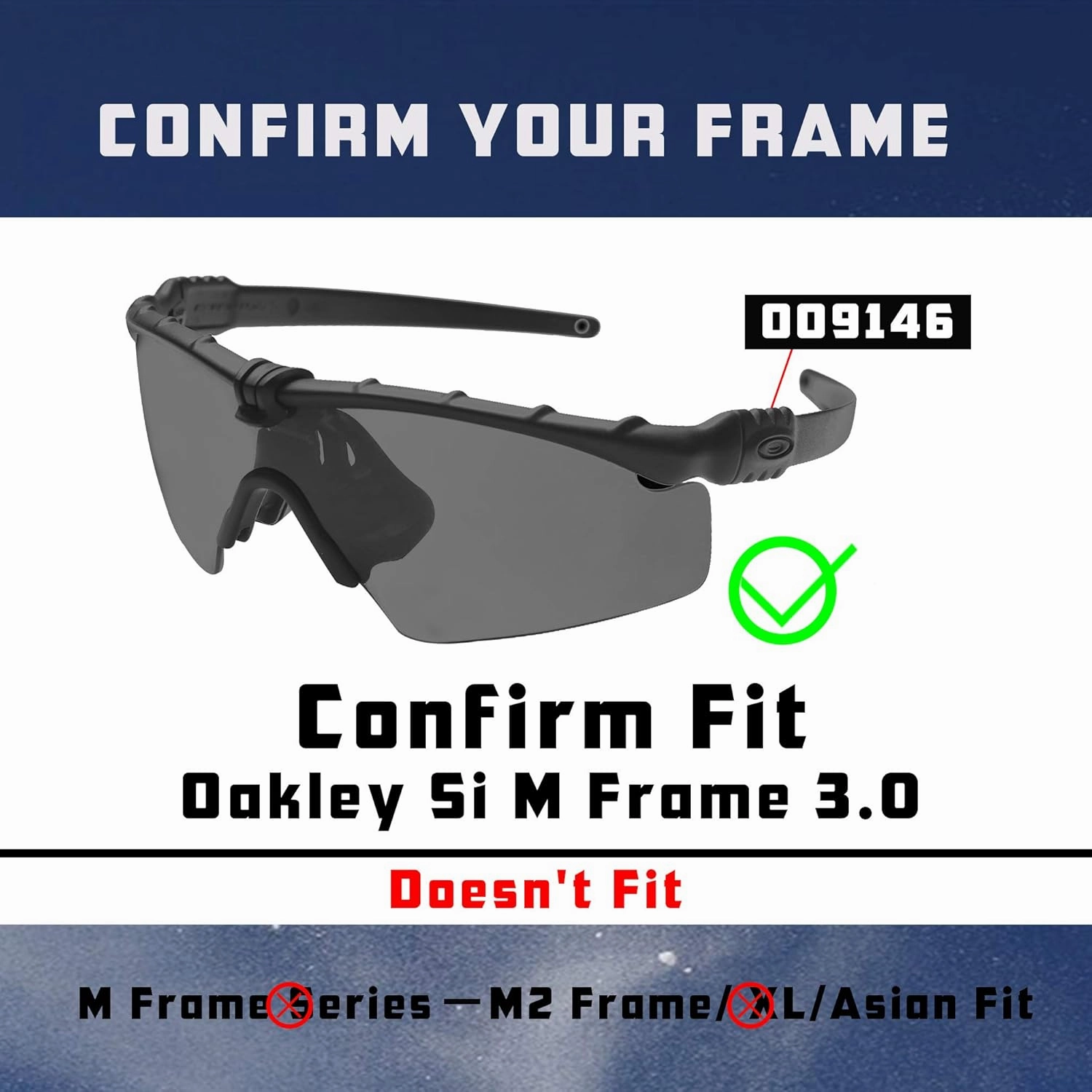 Si M Frame 3.0 Lenses & Nose Pieces Replacement for Oakley Sunglass OO9146 Polarized