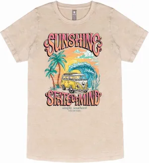 Simply Southern Sunshine State of Mind - Vintage Van - Beach - Palm Trees - Adult T-Shirt