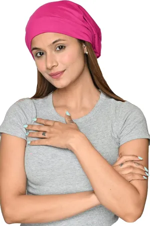 Slouchy Satin Lined Women Bamboo Beanie Headwear for Curly and Frizzy Hair