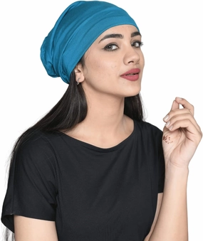 Slouchy Satin Lined Women Bamboo Beanie Headwear for Curly and Frizzy Hair