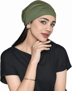 Slouchy Satin Lined Women Bamboo Beanie Headwear for Curly and Frizzy Hair