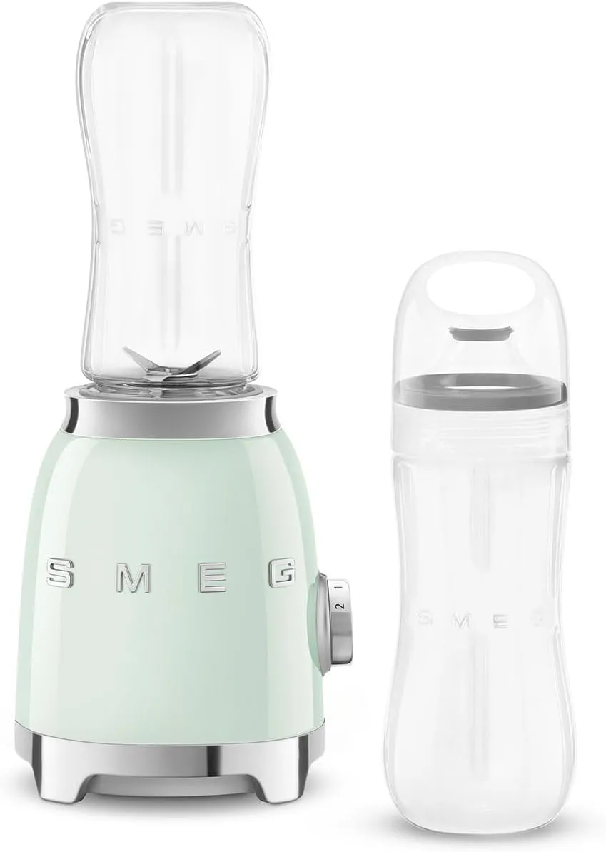 SMEG 50's Retro Style Personal Blender with Backlit Knob and Two BPA 600 ML Free bottles PBF01PGUS Pastel Green