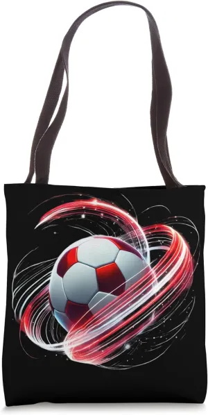 Soccer Inferno Red Surge Tote Bag