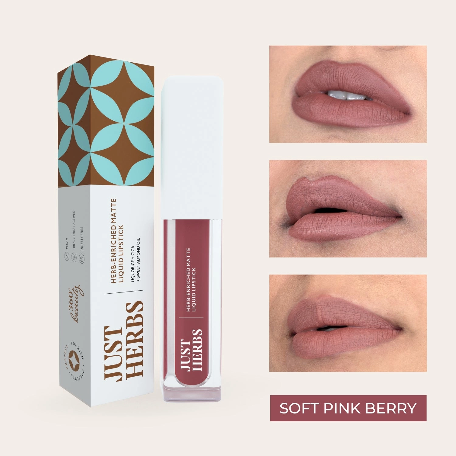 Soft Pink Berry - Herb-enriched Matte Liquid Lipstick