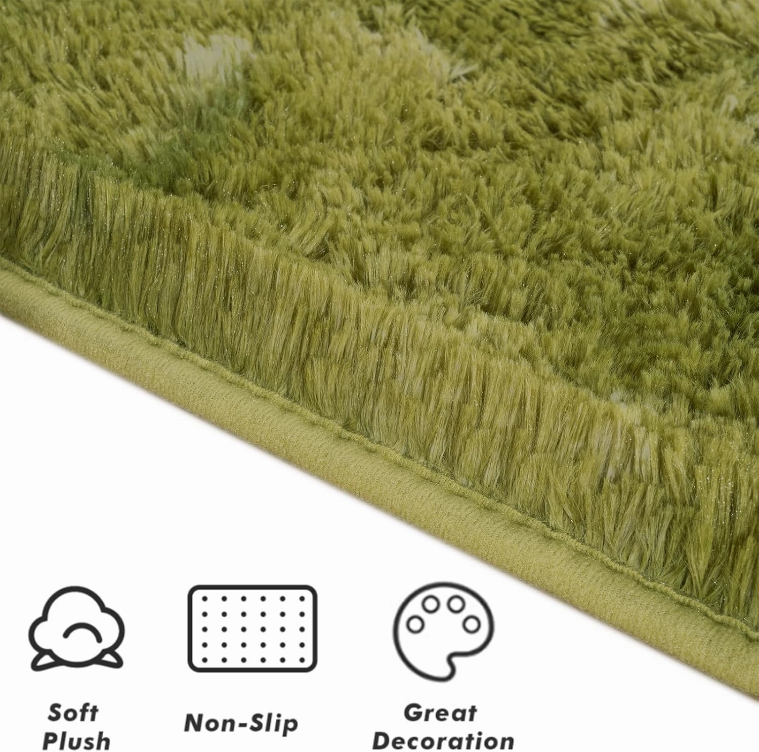 Softlife Area Rug for Living Room, Fluffy Shag Plush 6x9 Green Rugs for Bedroom Girls Kids, Shaggy Soft Fuzzy Tie Dyed Large Carpet for Floor Bedside Ultra Cozy Non-Slip Indoor Decor
