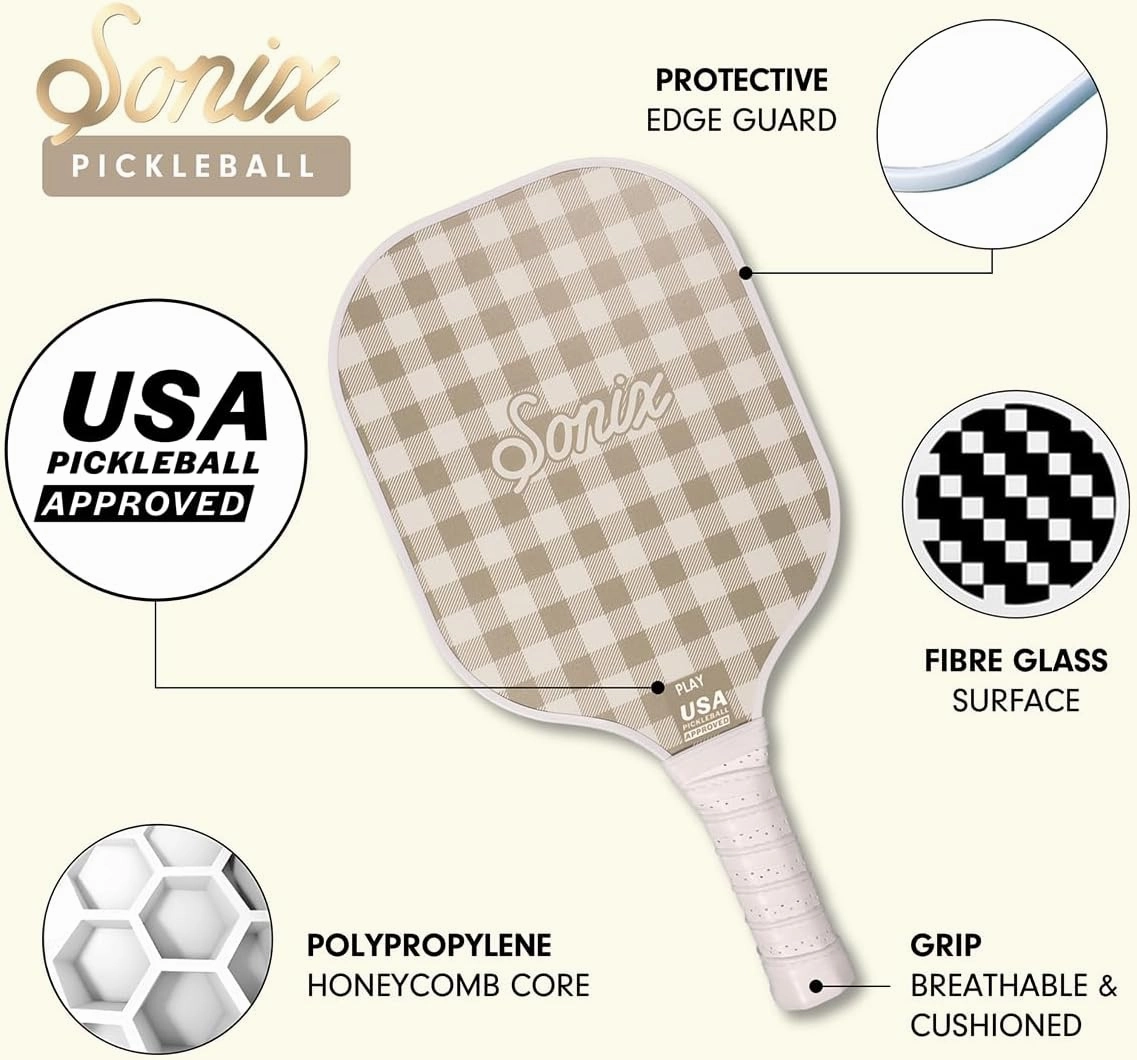 Sonix | Pickleball Paddles Set of 4 | USAPA Approved | Fiberglass Surface Pickleball Set with 4 Paddles, 2 Balls, & Bag