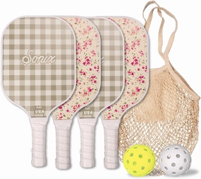 Sonix | Pickleball Paddles Set of 4 | USAPA Approved | Fiberglass Surface Pickleball Set with 4 Paddles, 2 Balls, & Bag