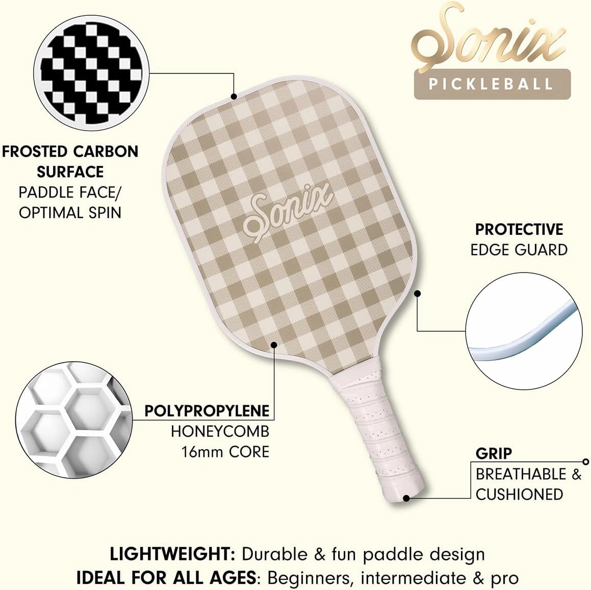 Sonix | USAPA Approved | Pickleball Paddles Set of 2 | Fiberglass Surface Pickleball Set with 2 Rackets, 4 Balls, & Bag