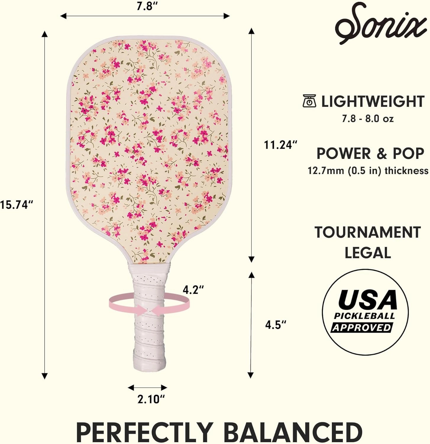 Sonix | USAPA Approved | Pickleball Paddles Set of 2 | Fiberglass Surface Pickleball Set with 2 Rackets, 4 Balls, & Bag