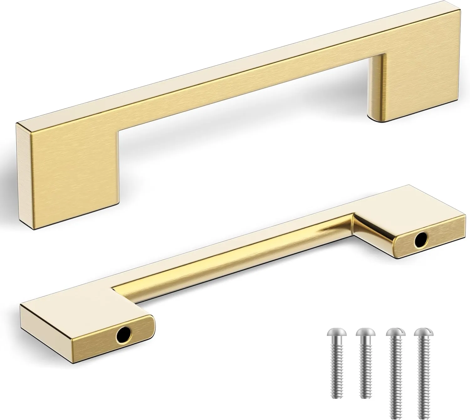 Southern Hills 5 Pack Gold Cabinet Pulls - 96mm Brushed Gold Drawer Pulls for Drawers & Cupboards