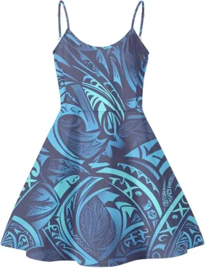 Spaghetti Strap Midi Satin Dresses Summer Sleeveless Sundree Women Girl Beach Party Swing Dress