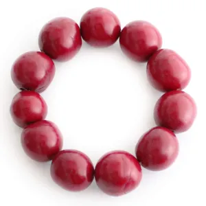 Spheres Tagua Bracelet Red Handmade Fair Trade