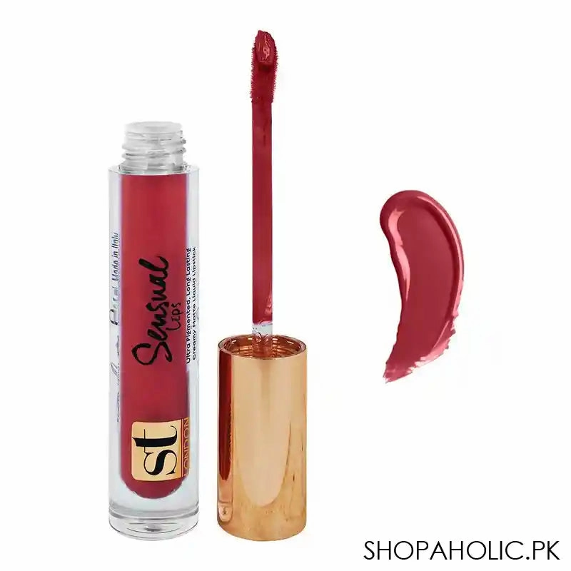 ST London Sensual Lips Creamy Matte Liquid Lipstick, Ultra Pigmented, Long Lasting, Berry Bites, 3.5ml