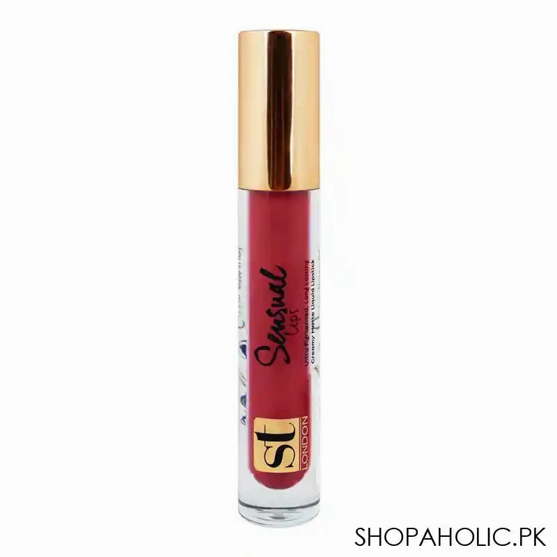 ST London Sensual Lips Creamy Matte Liquid Lipstick, Ultra Pigmented, Long Lasting, Berry Bites, 3.5ml