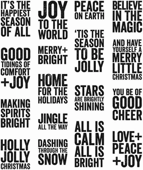 Stampers Anonymous - Tim Holtz Cling RBBR Stamp Set MIN, Bold Tidings Mini