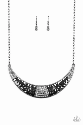 STARDUST - BLACK CRESCENT NECKLACE