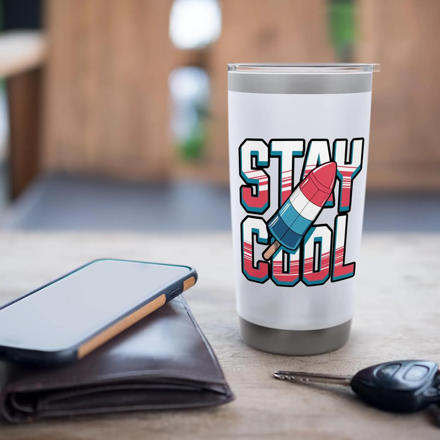 Stay Cool Rocket Popsicle Design Stainless Steel Insulated Tumbler